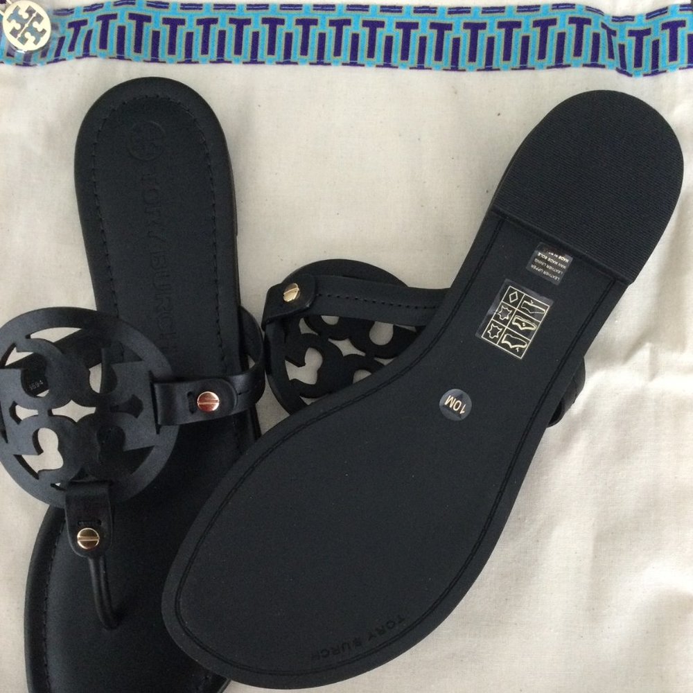 NEW Tory Burch® Miller Black Thong Sandal Size 10M